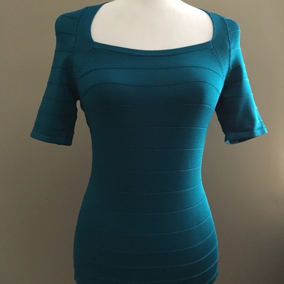 White House Black Market Tops - White House Black Market teal bandage top